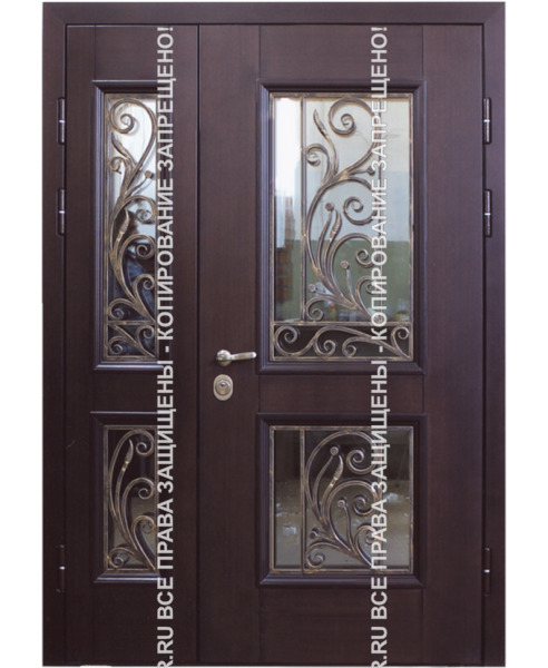 Дверь стальная входная подъездная Порошок с ковкой/стеклом 1115 Дверь стальная входная подъездная Порошок с ковкой/стеклом 1115