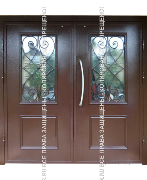 Дверь металлическая подъездная входная Порошок с ковкой/стеклом 1116 Дверь металлическая подъездная входная Порошок с ковкой/стеклом 1116
