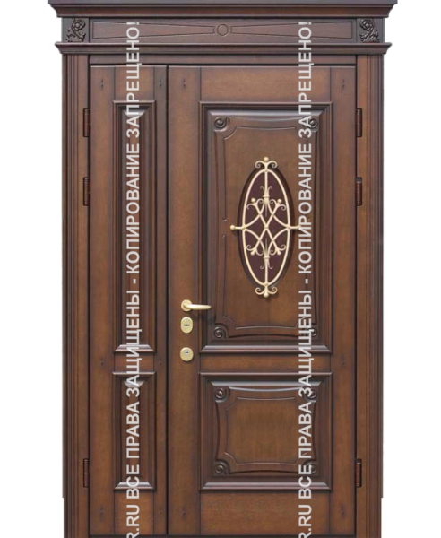 Железная двустворчатая дверь МДФ/МДФ 3171 Железная двустворчатая дверь МДФ/МДФ 3171